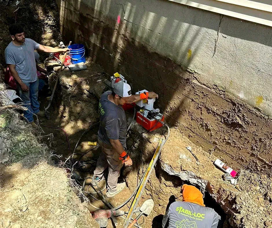 Excavation for Basement Crack Repair in New Hampshire